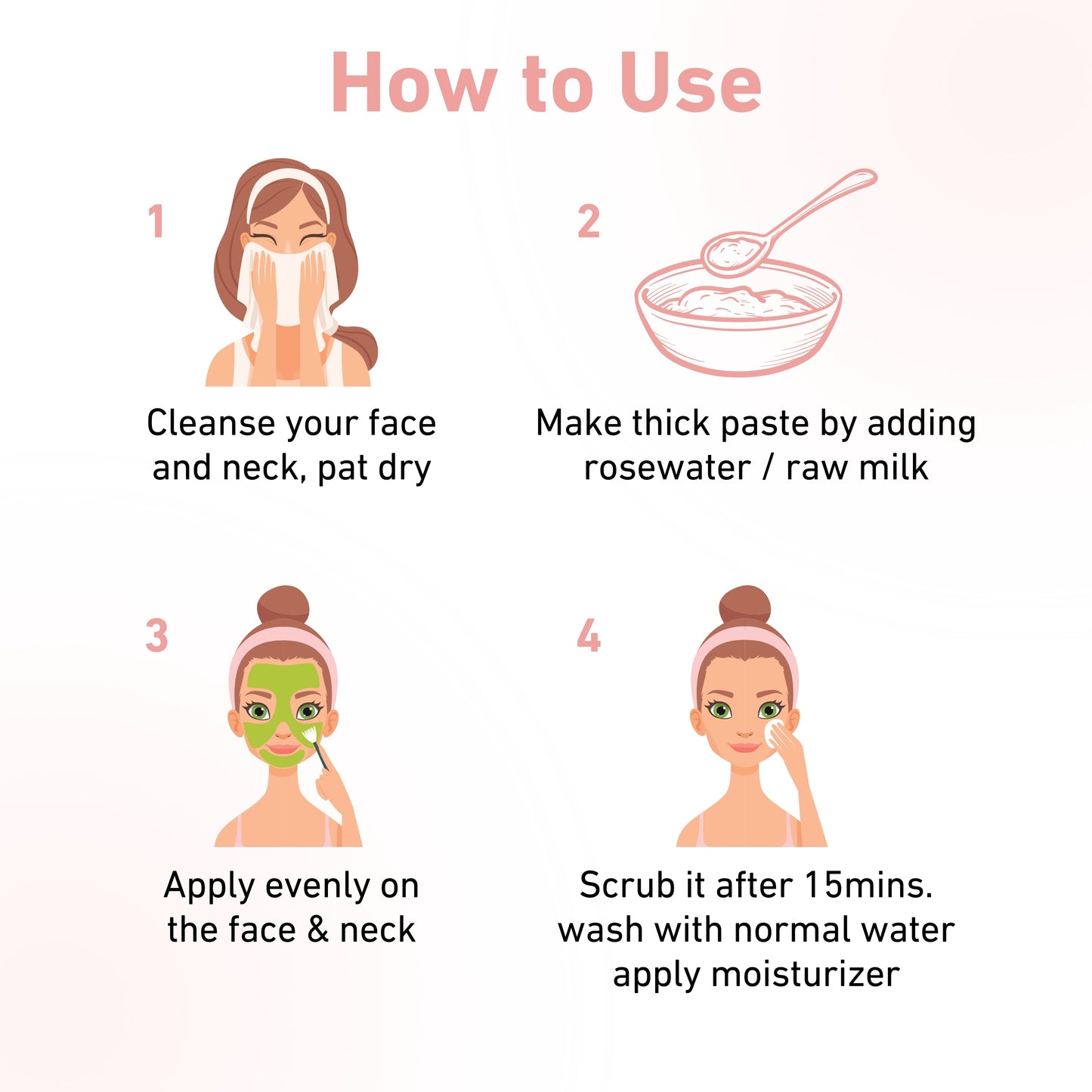 how to use face pack powder