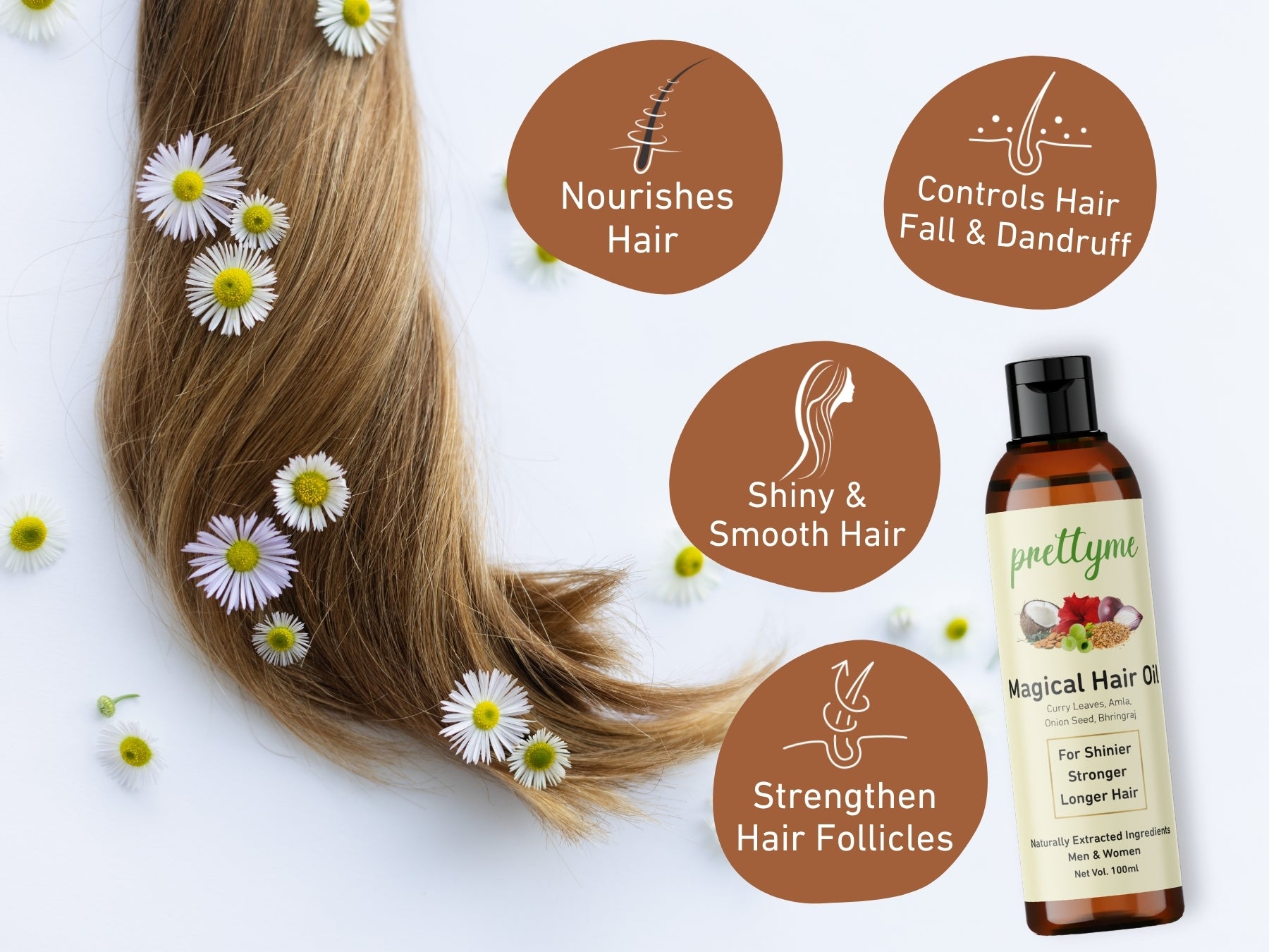 Organic natural hair oil, enriched with amla, Onion, Bhringraj, coconut and Almond oils for deep hydration, hair fall and hair growth