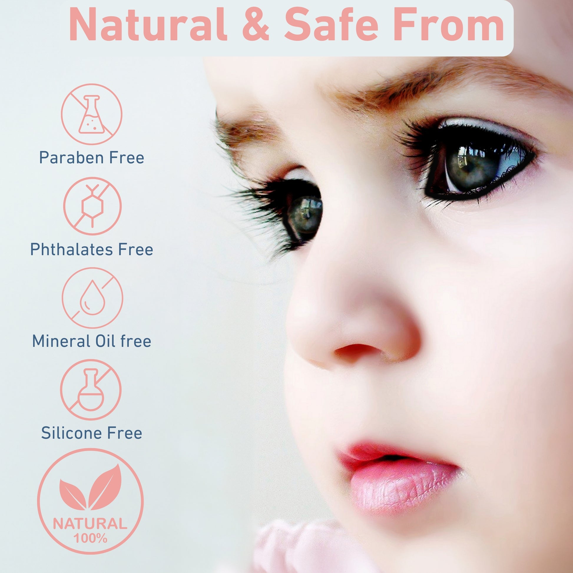 Natural baby kajal in black, organic and chemical-free, safe for sensitive baby eyes, providing gentle and smooth application