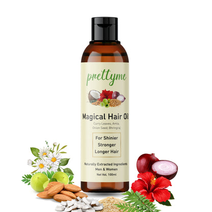 Organic natural hair oil, enriched with amla, Onion, Bhringraj, coconut and Almond oils for deep hydration, hair fall and hair growth